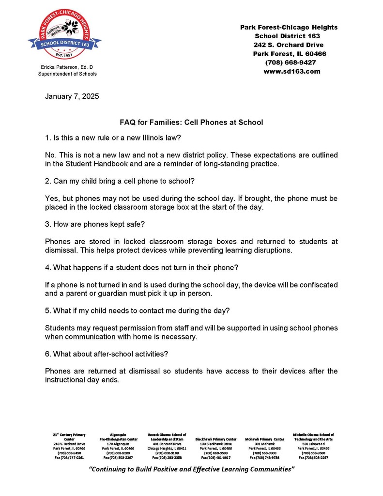 Cell Phones at School