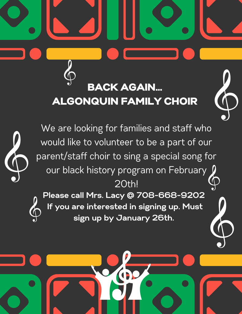 Looking for Volunteers. Join Algonquin Family Choir