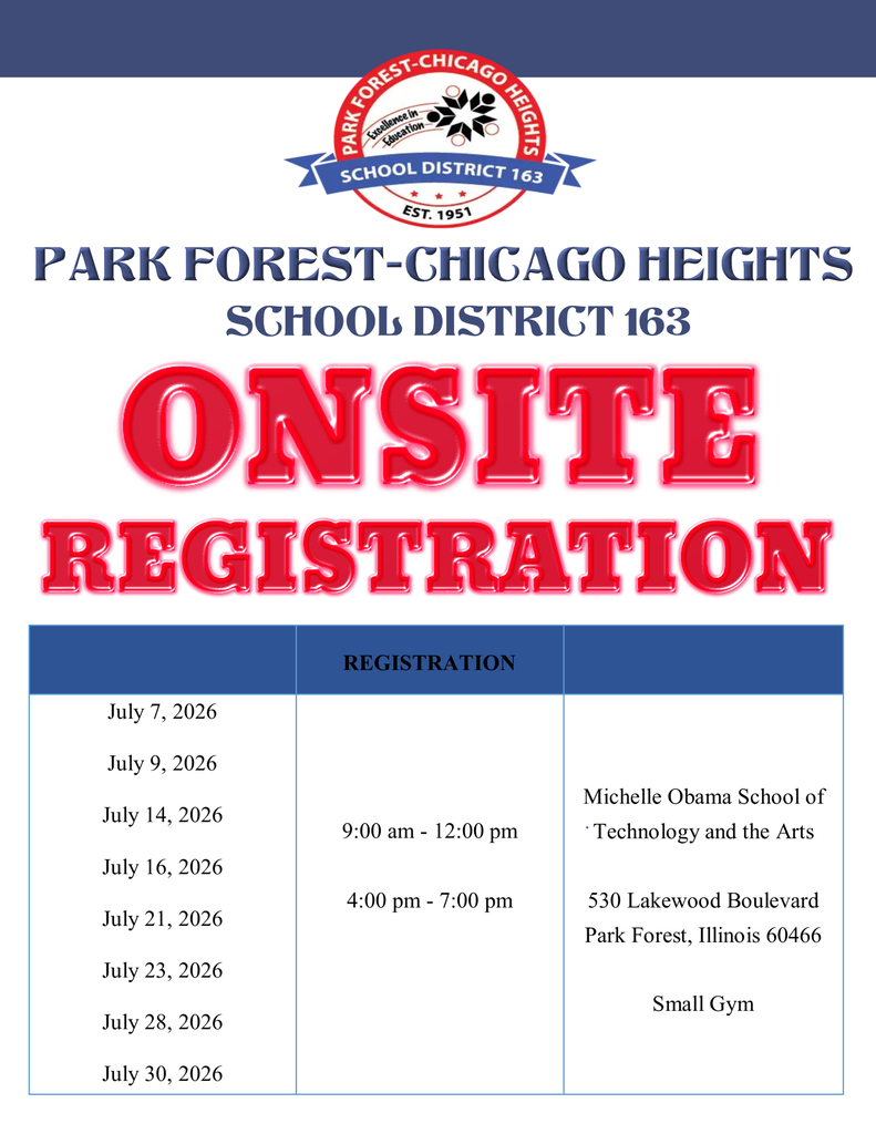On-Site In-Person Registration Flyer