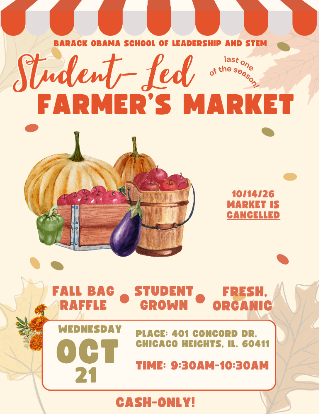 Last Farmer's Market on 10/21!