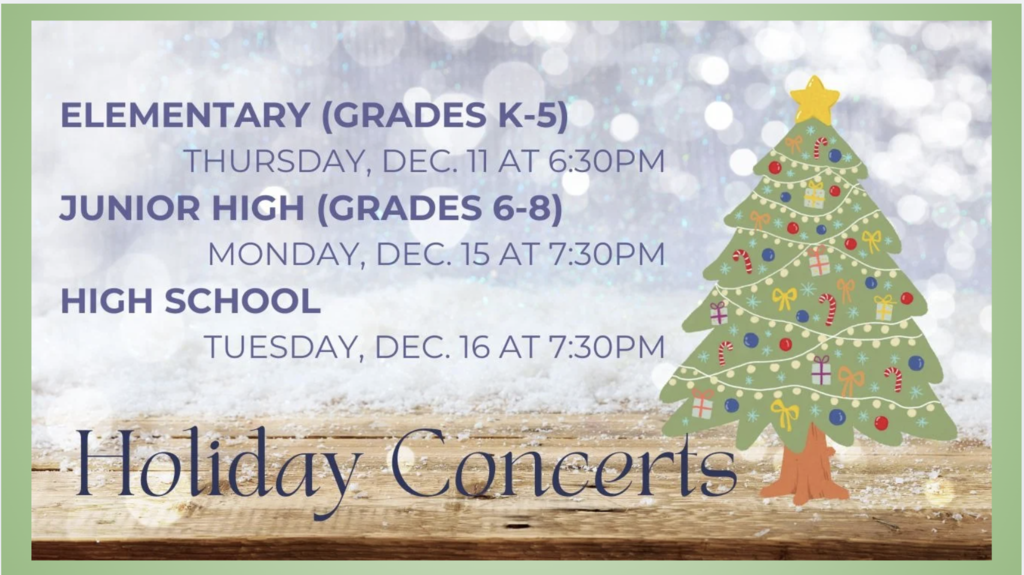 PRAS Holiday Concert Schedule