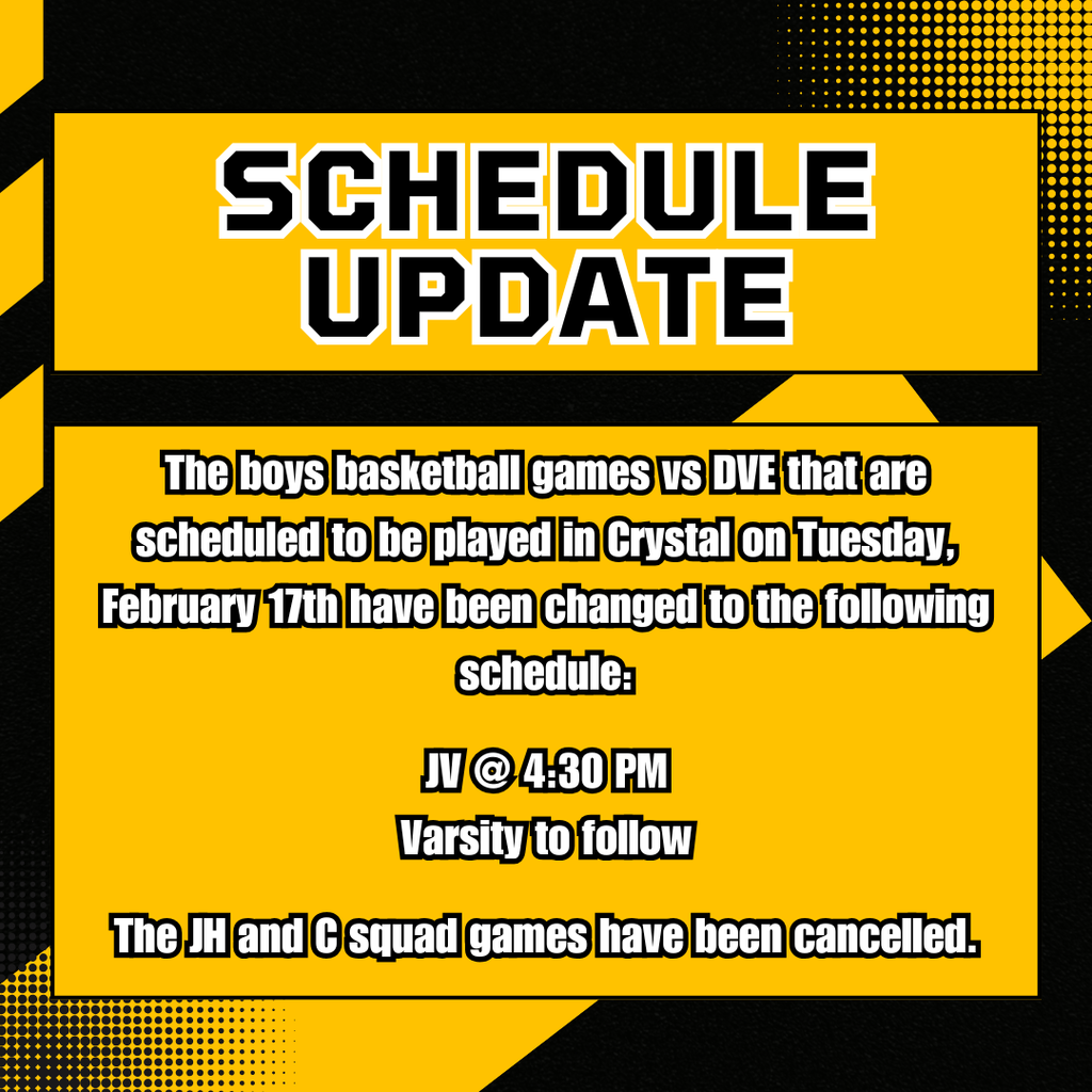 SCHEDULE CHANGE
