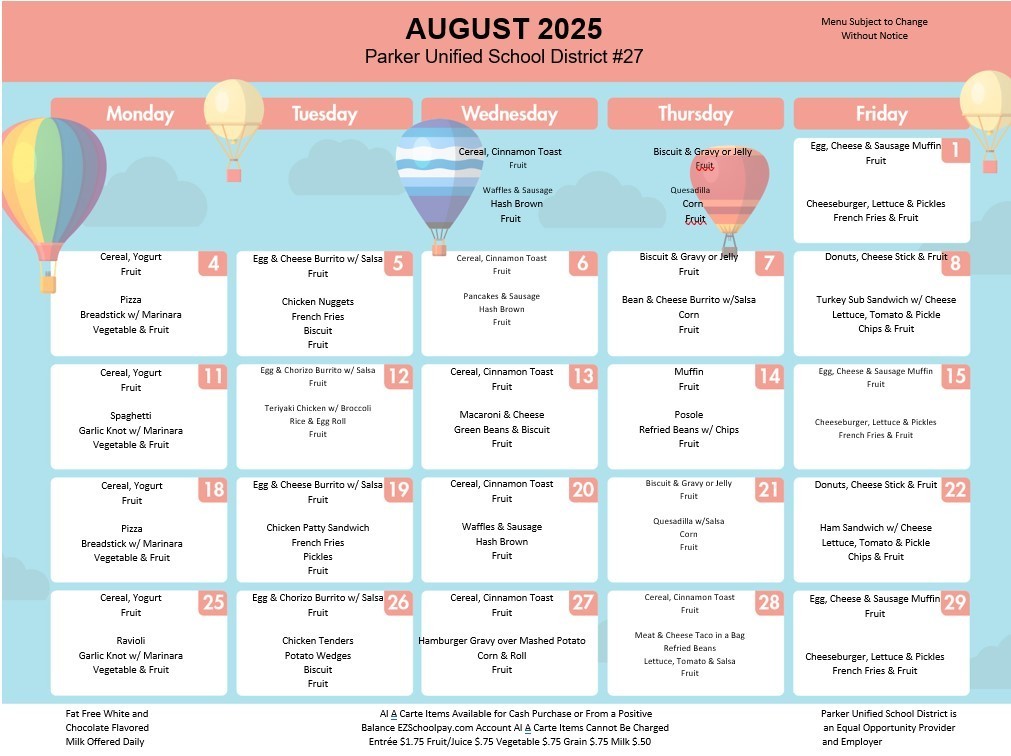 August Menu