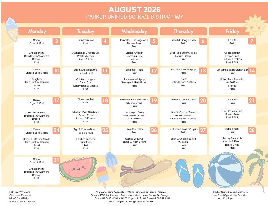 August Menu