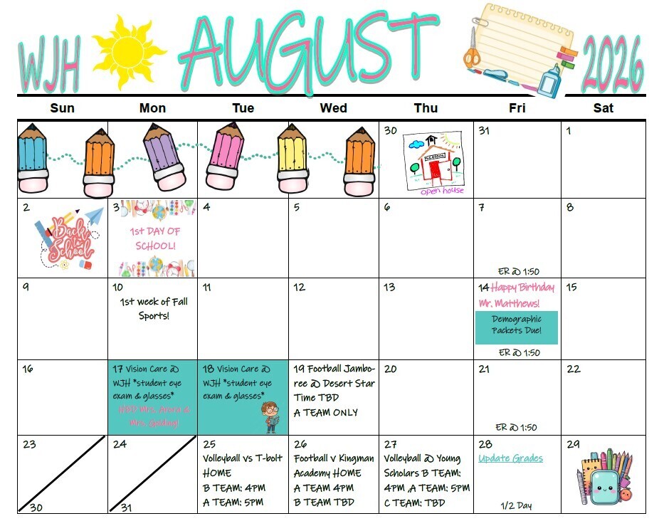 August Calendar