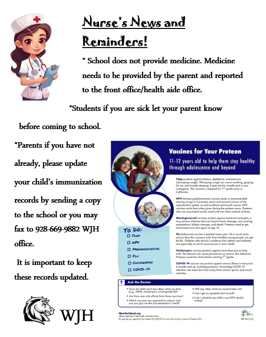 Nurse's News & Reminders