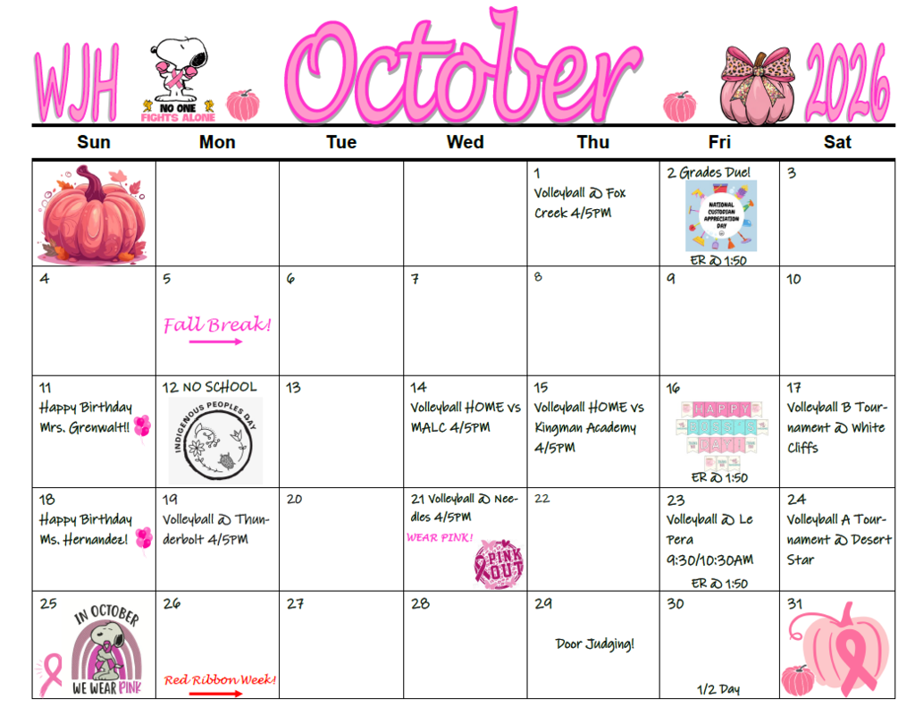October Calendar