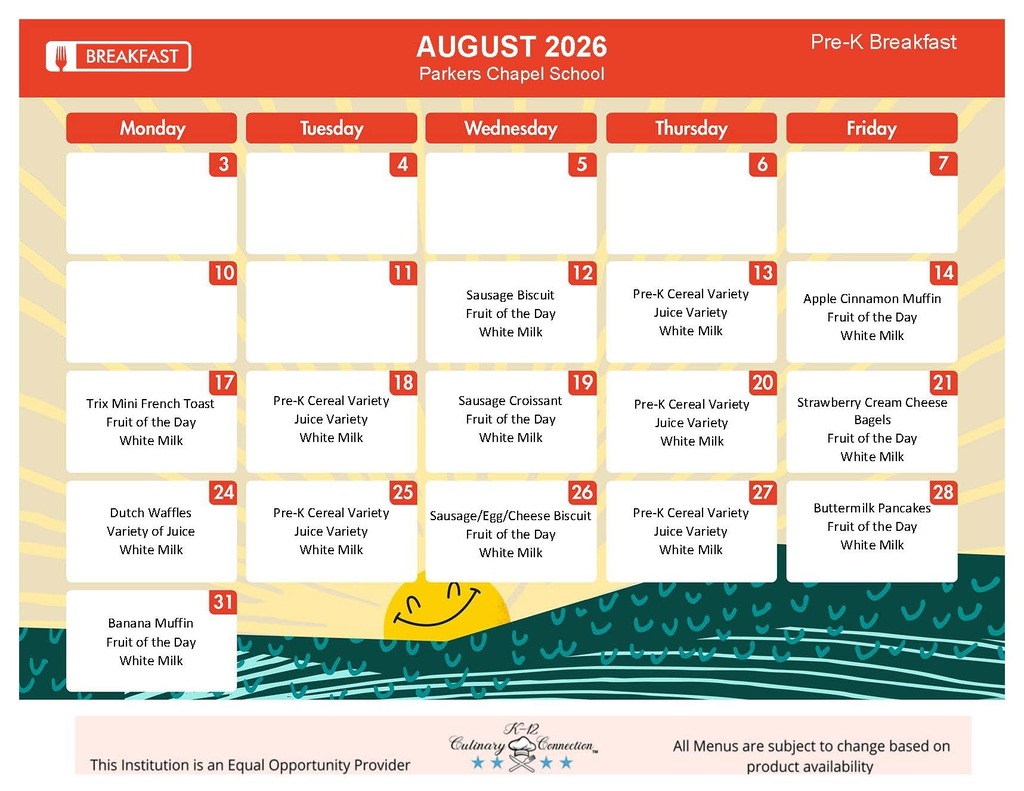 Pre-K Menus