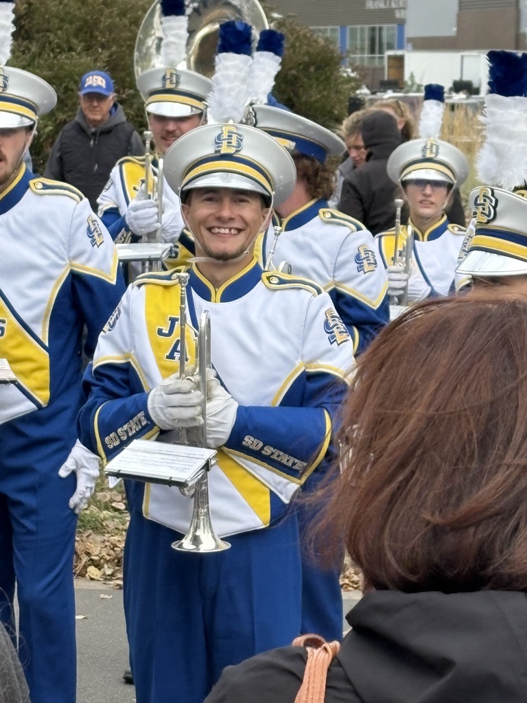 Parkston alumni Evan Bartelt in the SDSU Pride of the Dakotas.