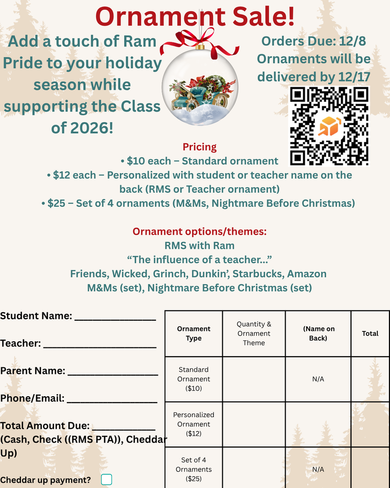 PTA Ornament Sale