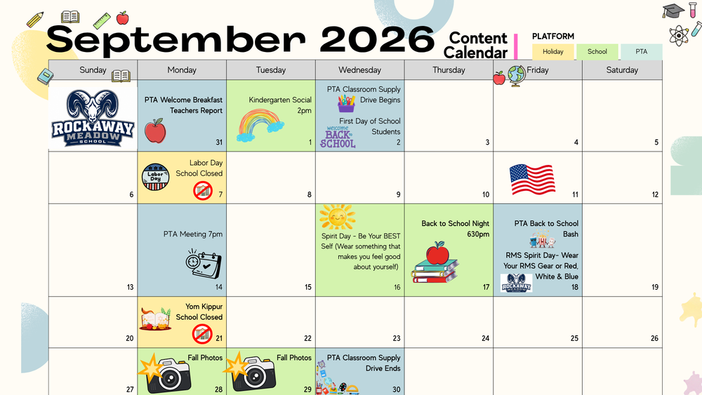 September PTA Calendar