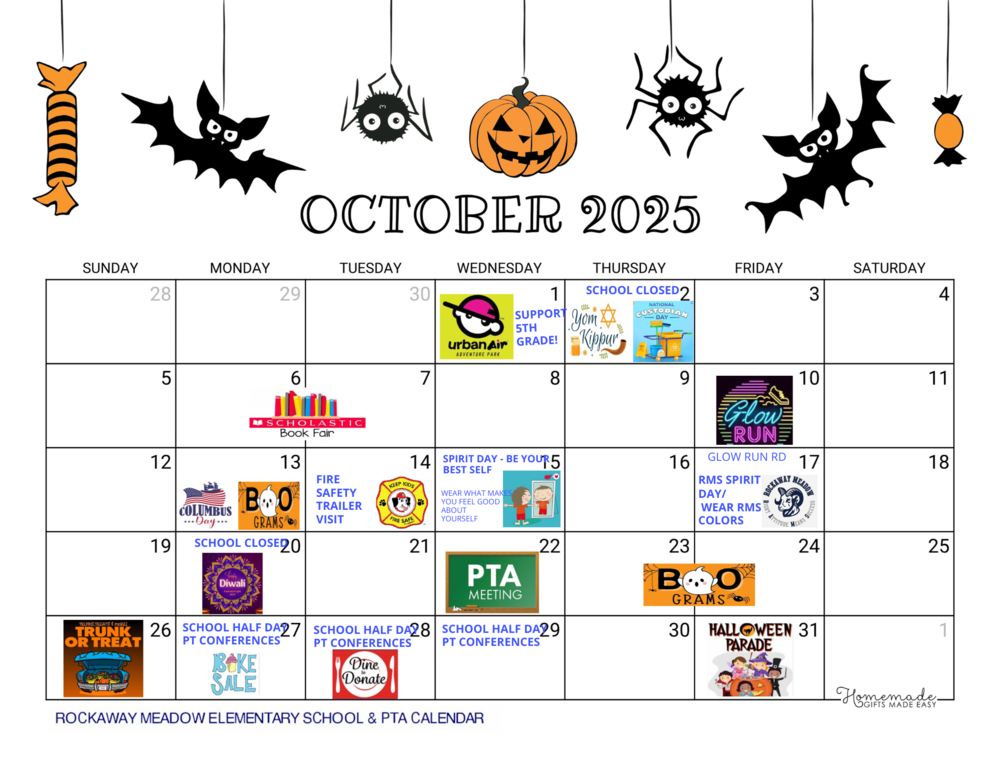 RMS October PTA & School Calendar