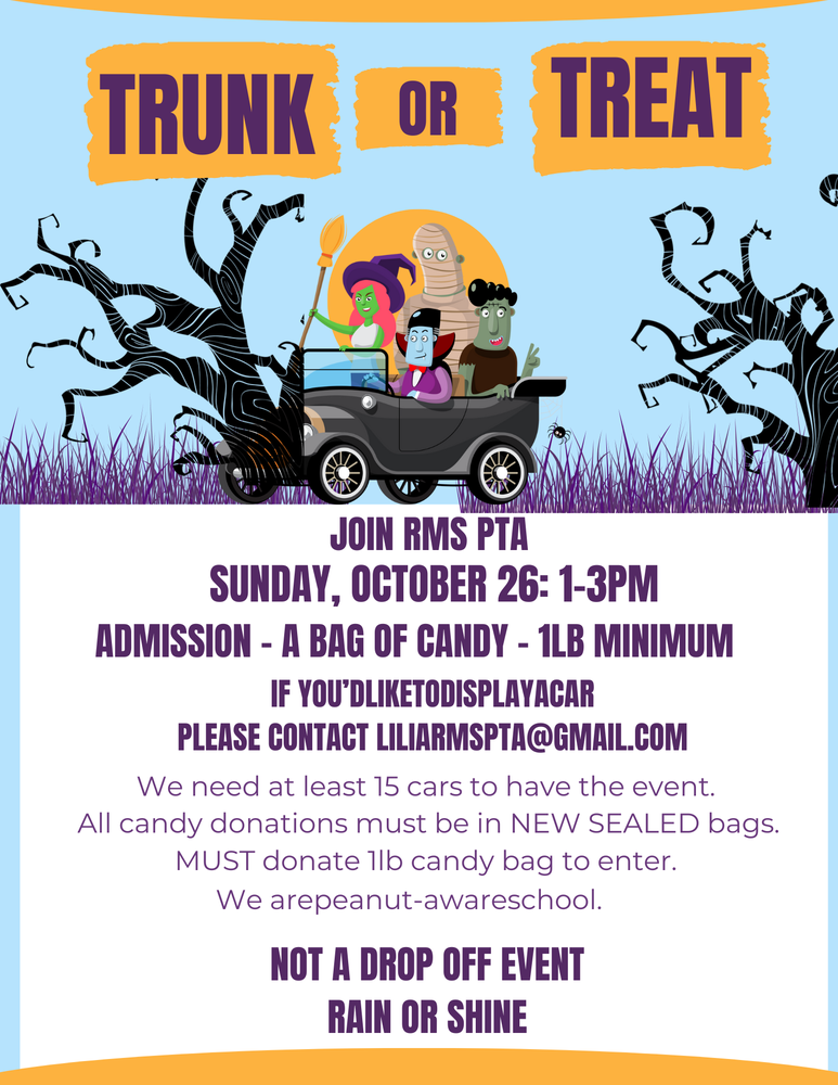 PTA Sponsored Trunk or Treat