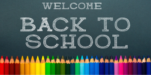 welcome back to school sign with pencils