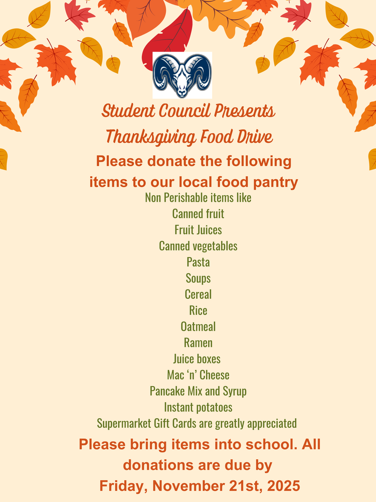 Student Council Thanksgiving Food Drive