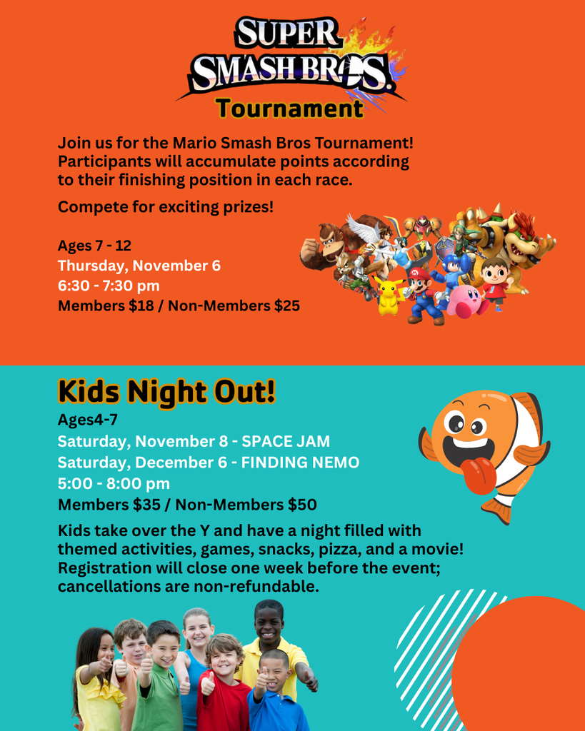 Lakeland YPE Fall 2 2025 Super Smash Bros & Kids Night Out