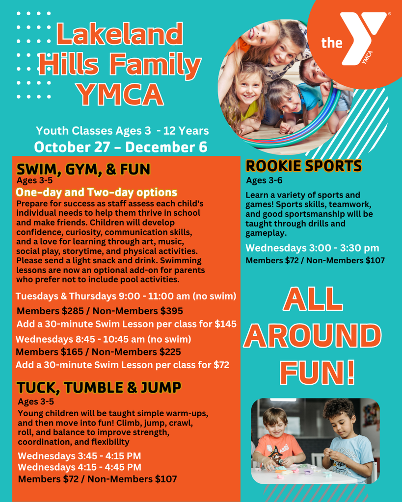 YPE Fall 2 2025 Swim Gym & Fun and Tuck Tumble & Jump