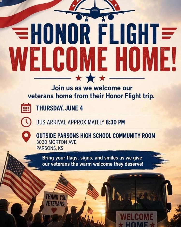 a poster telling when veterans return. 