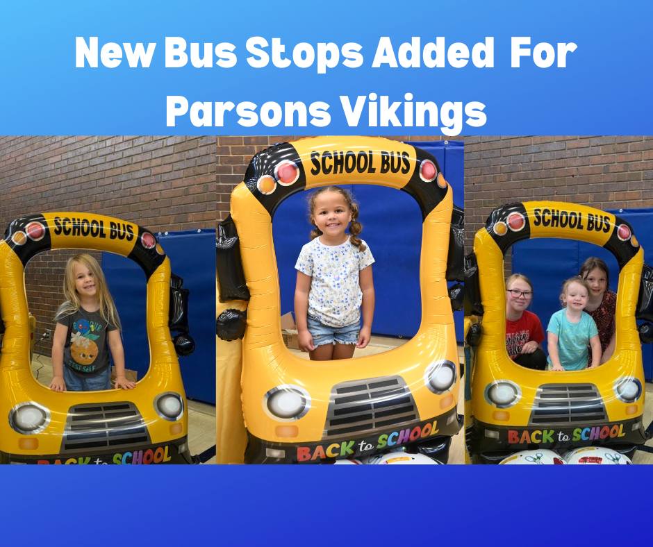 Children pose for pictures in an inflatable school bus frame.