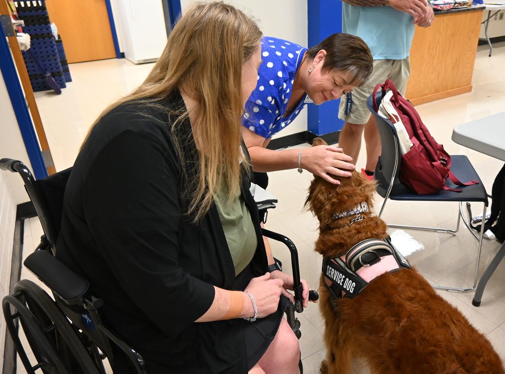 While happy the Swanson's returned tot he Parsons USD 503 family, Admin and staff were very happy for Bailey's return , too.