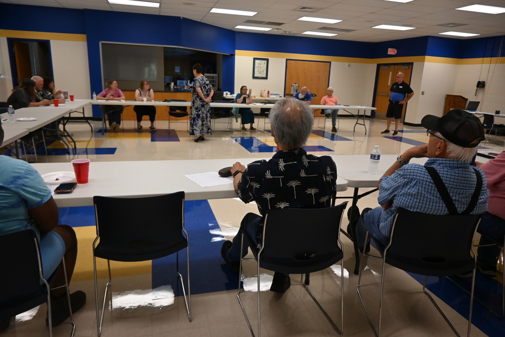 Bus drivers and monitors introduced themselves and talked about how many years they have worked for the district.