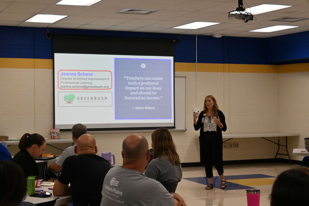 Jeanna Scheve speaks to PHS teachers.