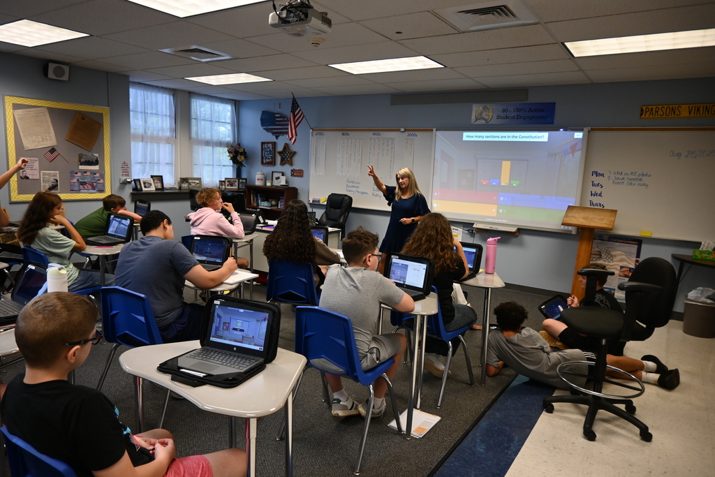 Students are asked how many sections are in the Constitution?