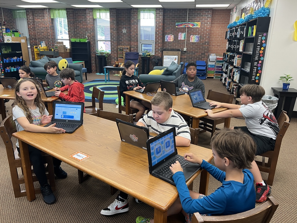 Students practice typing.