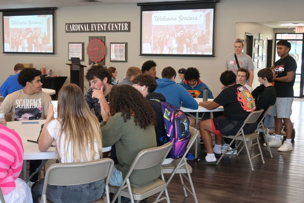 Students gather in the Cardinal Event Center.