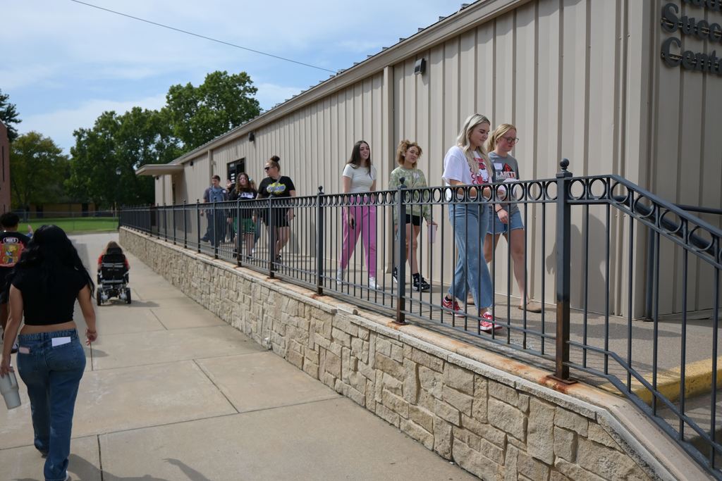 Students tour the campus.