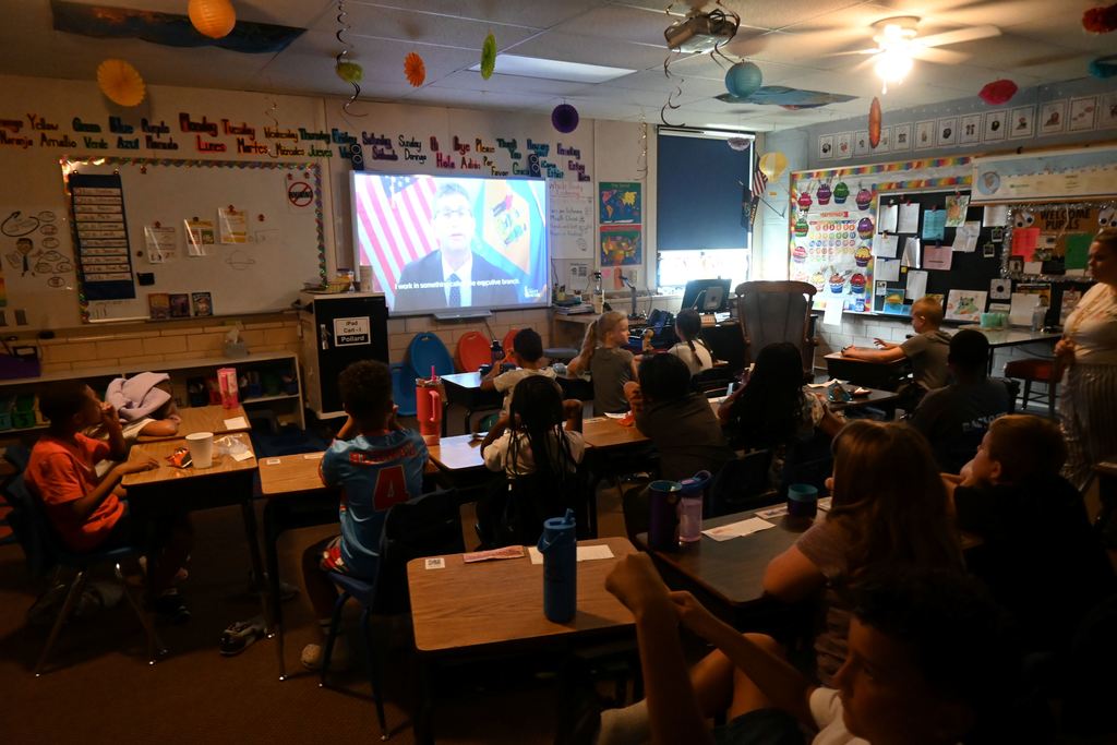  another person speaks to students about the Constitution.