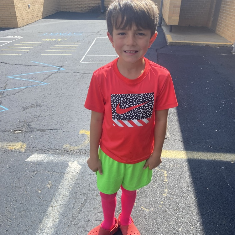 student in vibrant colors for a spirit day 