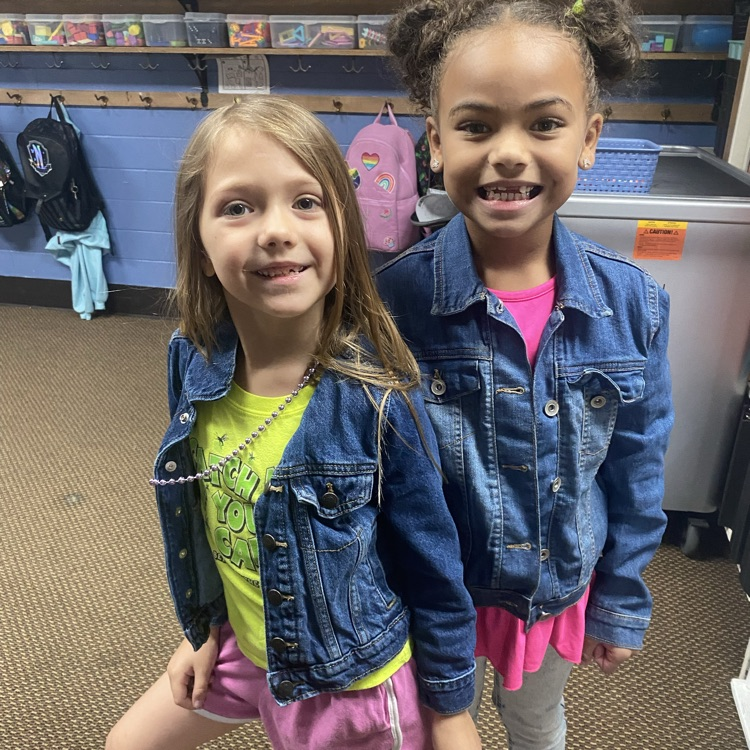 two students dressed for spirit day 