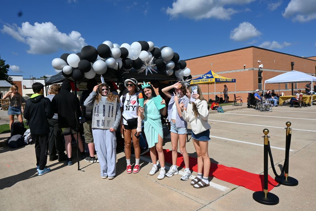 Students dress representing New York.