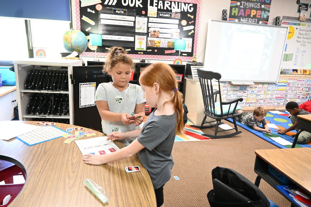 Students play Place Value Uno.