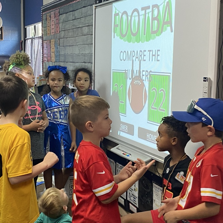 Students playing a game using the SmartBoard