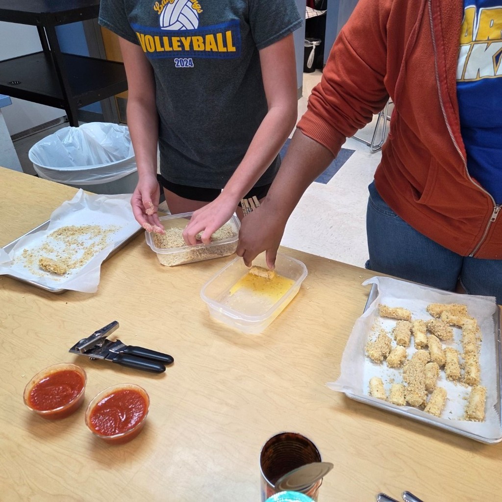 Breading the cheesesticks