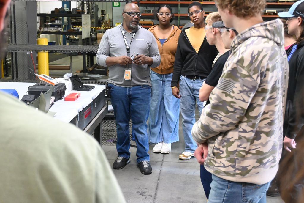 Students learn about critical final inspections of parts.