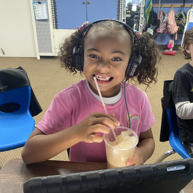 A student with an ice cream float