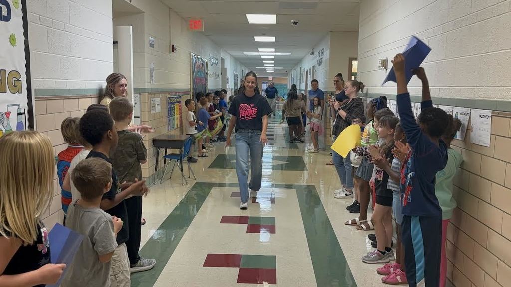 Students and staff cheer for Kadence Ball.