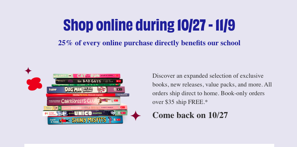 Book Fair October 27th-October 30th