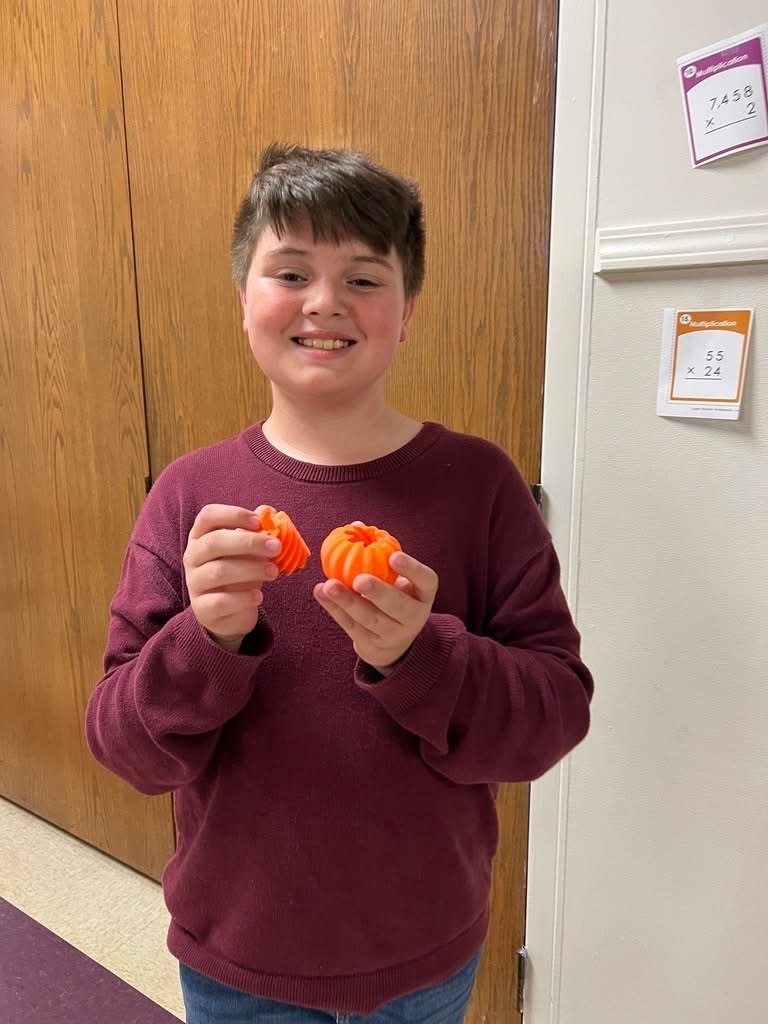 Student with their 3D print