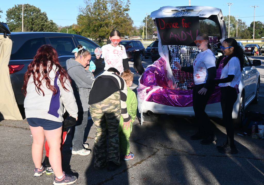 Dancing for candy was an option for some children, while sme opted out of being silly and having fun.