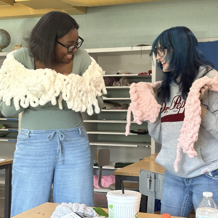 Excitement of Joy over their Blankets that are coming along. 