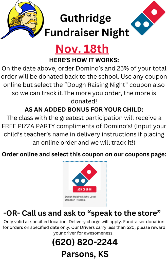 Dominos Pizza fundraiser