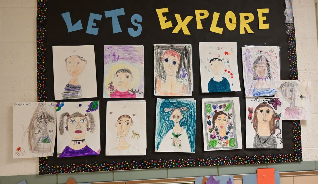 Garfield students created portraits.