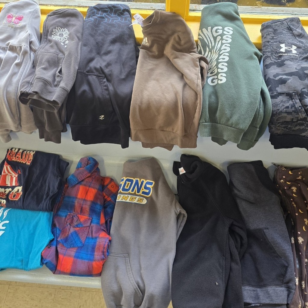 multiple sweatshirts