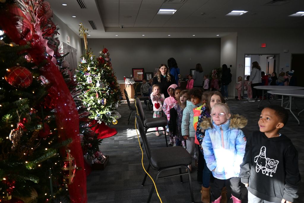 Lincoln students tour the trees.
