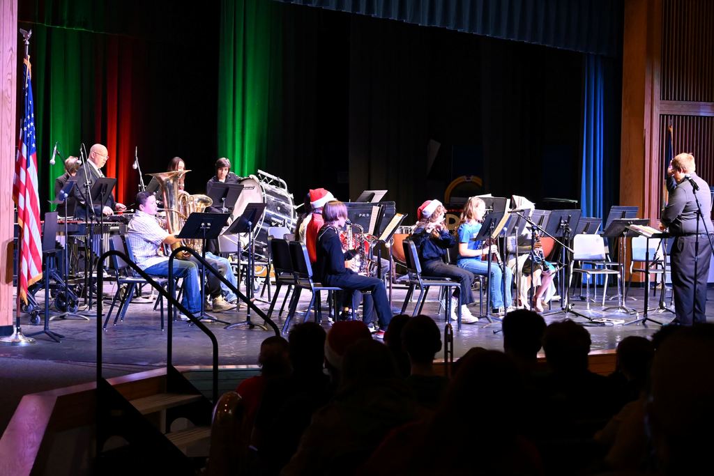 Advanced band students perform. 