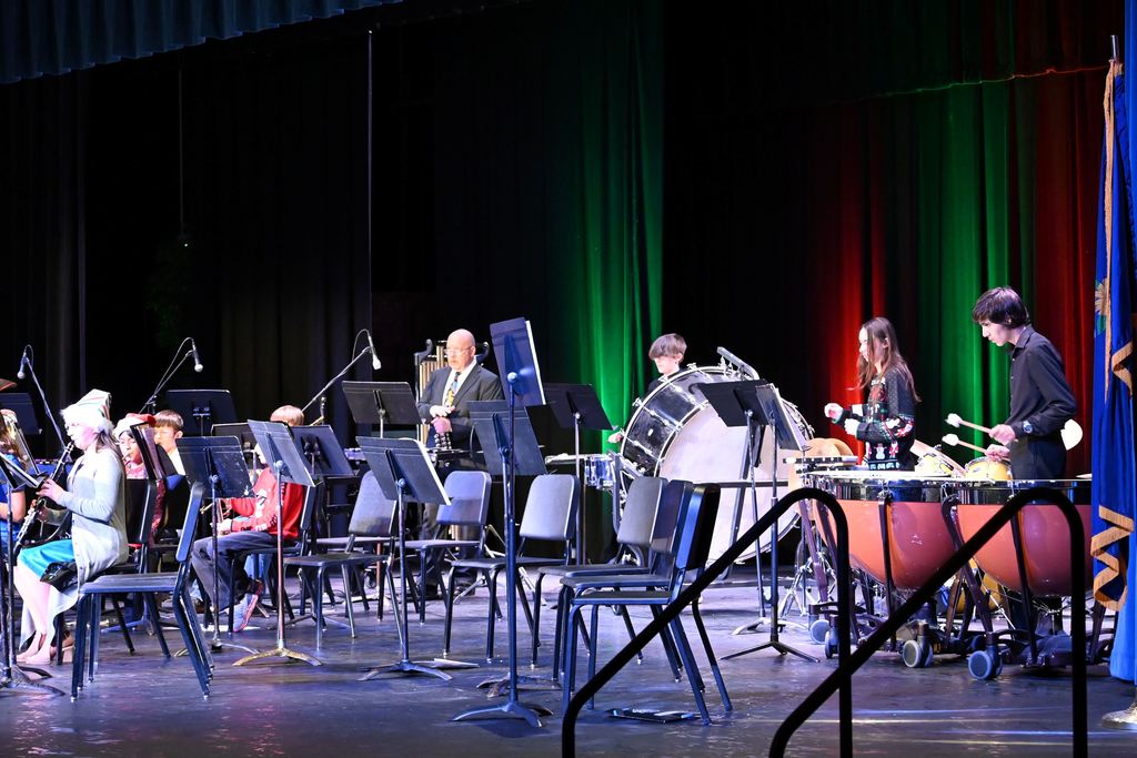 Advanced band students perform. 